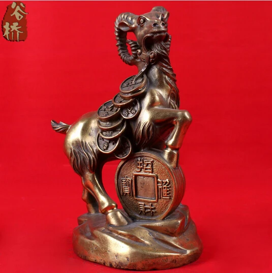 

B0601 418Bronze sculpture, sheep lucky sheep crafts decoration zodiac sheep handmade lucky bronze sculpture, decoration statue