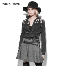 PUNK RAVE new products spring female backless roll sleeve hollow-out coat women shirt casual blouse