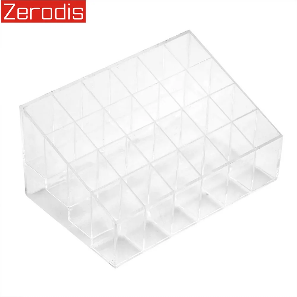 

24 Grids Transparent Acrylic Lipstick Holder Storage Box Organizer Nail Polish Storage Holder Display Stand Rack
