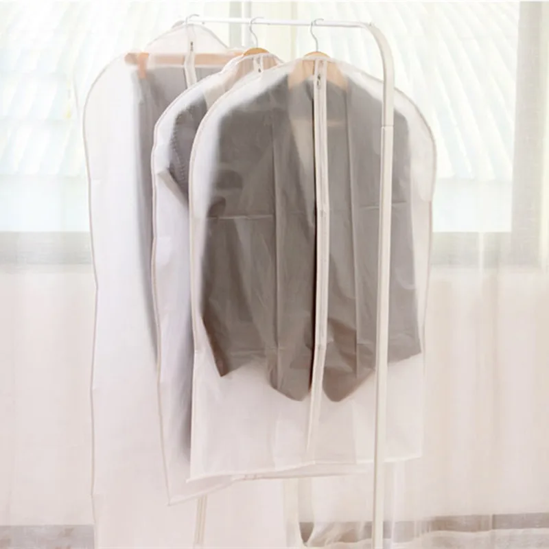 

60x100cm Washable Transparent Dustproof Clothes Dress Suit Bags Cover Case Clothing Storage Bag Zipper Protector