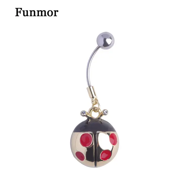 Buy New Kawaii Ladybug Enamel Esmalte Belly Button