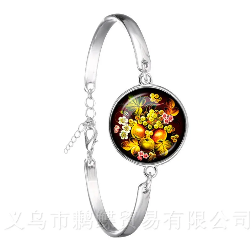 Beautiful Peacock Feathers Bracelet Mandala Glass Cabochon Buddhism Black/Brown Bangle For Men Women Jewelry Creative Gift | Украшения и