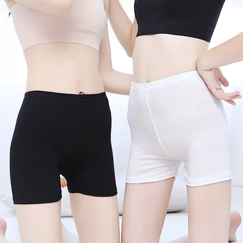 

PEONFLY Summer Hot 2019 Fashion Safety Shorts Black White Modal Women High Elastic Casual Soft Shorts Low Waist Shorts Femme