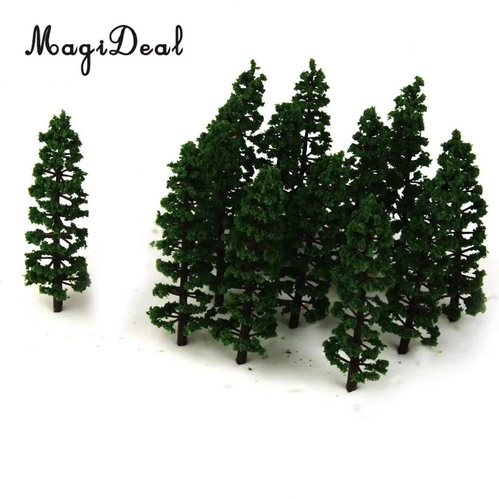 20Pcs/Lot 1/100 Scale Plastic Fir Tree Model Train Garden Street Yard Greenery Scene Scenery Landscape Layout HO
