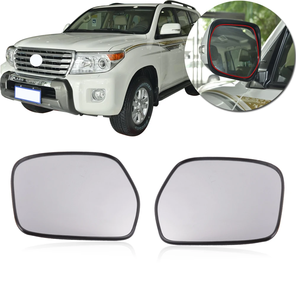

CAPQX 1Pair For Land Cruiser 100 1998-2006 Outer Rearview Mirror Glass Lens without Heating 87961-60760 / 87931-60860