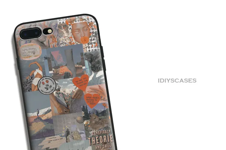 Vintage Style Collage art coque TPU soft silicone Phone Case cover Shell For Apple iPhone 5 5s Se 6 6s 7 8 Plus X XR XS MAX