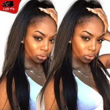 Smooth Silky Straight Full Lace Wig Unprocessed Brazilian Virgin Human Hair Wigs Straight Lace Front Wigs With Bleached Knots