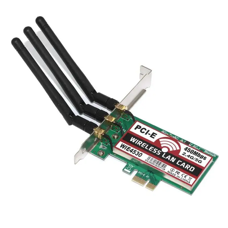 450 Мбит/с 2,4G/5G WiFi Беспроводная LAN Карта PCI-E X1 Совместимость с PCI-E X4/X8/X16 сетевой адаптер карта для рабочего стола для процессора Intel