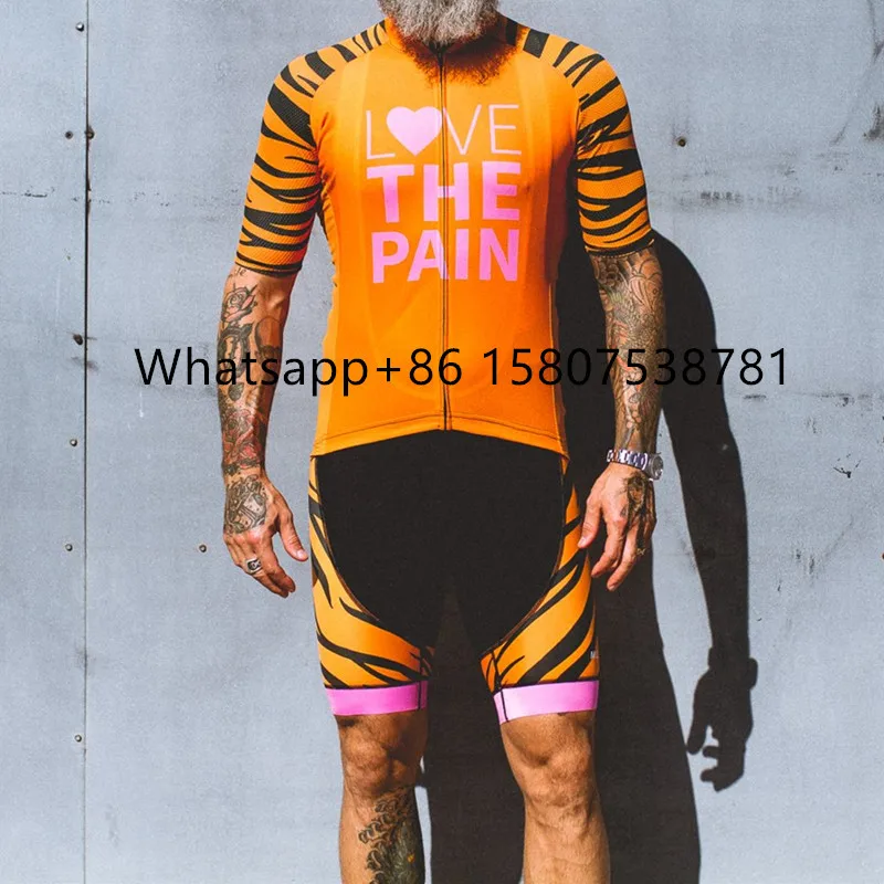 

2018 LOVE THE PAIN Triathlon cycling clothing racing team custom ciclismo skinsuit Quick dry tight Equipment Cycling Sets