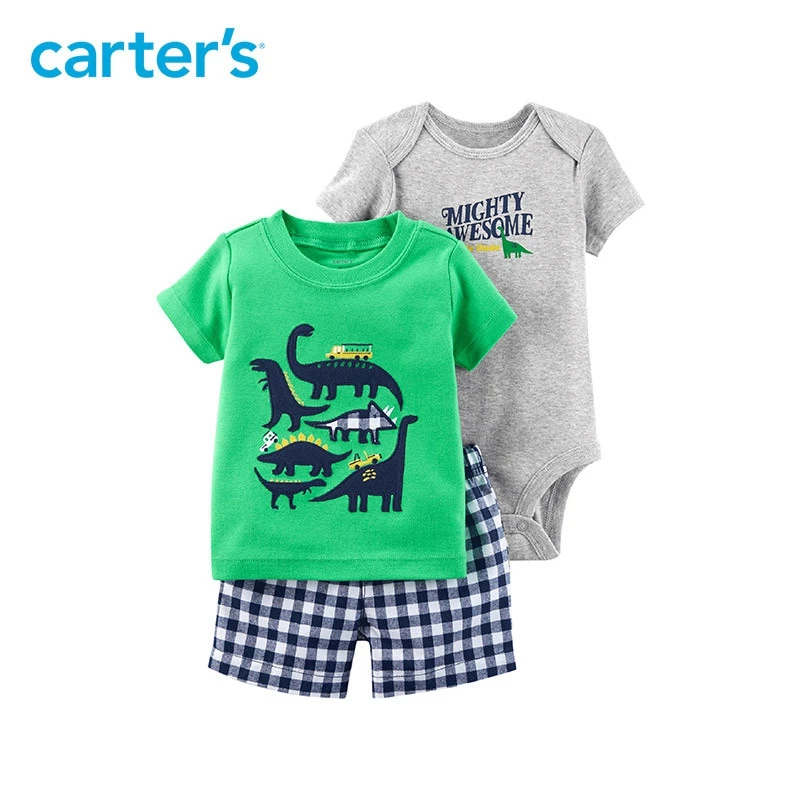 Carter's/комплекты одежды из 3 предметов боди с рисунком динозавра и надписью