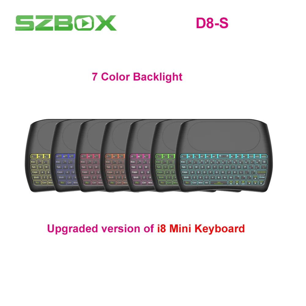 

D8-S Wireless Keyboard Upgraded version of i8 mini Keyboard 7 Color Backlight Touchpad mini air mouse D8 S VS i8 mini keyboard