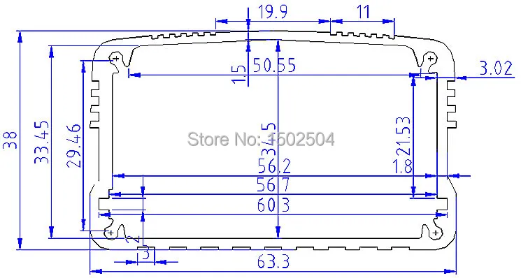 Алюминиевый корпус корпуса аккумулятора DIY 64*38*100 мм pcb проектная коробка для