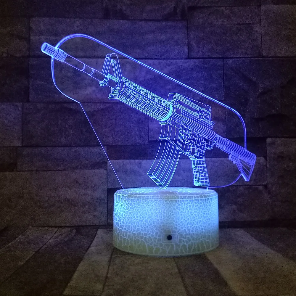 Toy Gun 3D Led Optical Illusion Night Light 7 Colors Change Table Lamp Touch Button Creative Baby Sleep Lighting For Boys Gift Toy Gun 3D Led Optical Illusion Night Light 7 Colors Change Table Lamp Touch Button Creative Baby Sleep Lighting For Boys Gift