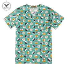 Мультяшный принт, хирургическая медицинская форма для домашних животных, ветеринар, униформа для больниц, медсестры, скраб, топы, салон красоты, стоматологическая клиника, аптека