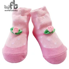 Розничная, носки с розами для детей 0-2 лет с точки жаккарда хлопковые носки для девочек на весну, осень, зиму