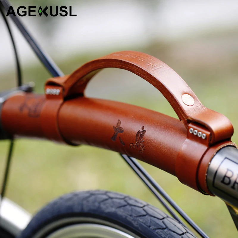 Clearance TWTOPSE Leather Carry Bike Tape Strap Mention Belt For Brompton Customized Upgraded Bicycle Frame Handmade Belt Tape Strap 1