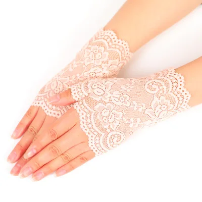 Длинные женские сексуальные кружевные перчатки без пальцев зимние белые черные женские сетчатые перчатки с открытыми пальцами перчатки с подогревом