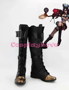 

Custom Made American Game LOL Winter Sheriff of Piltover Caitlyn Cosplay Shoes Boots For Christmas Halloween Festival