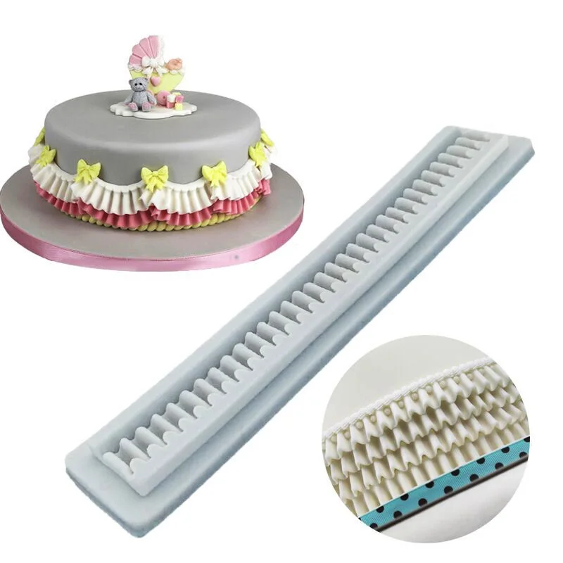 

1 Pcs Food Grade Silicone Mold Skirt Folds Fondant Cake Mold DIY Cake Decorating Tool Embossing Mat Kitchen Accessories