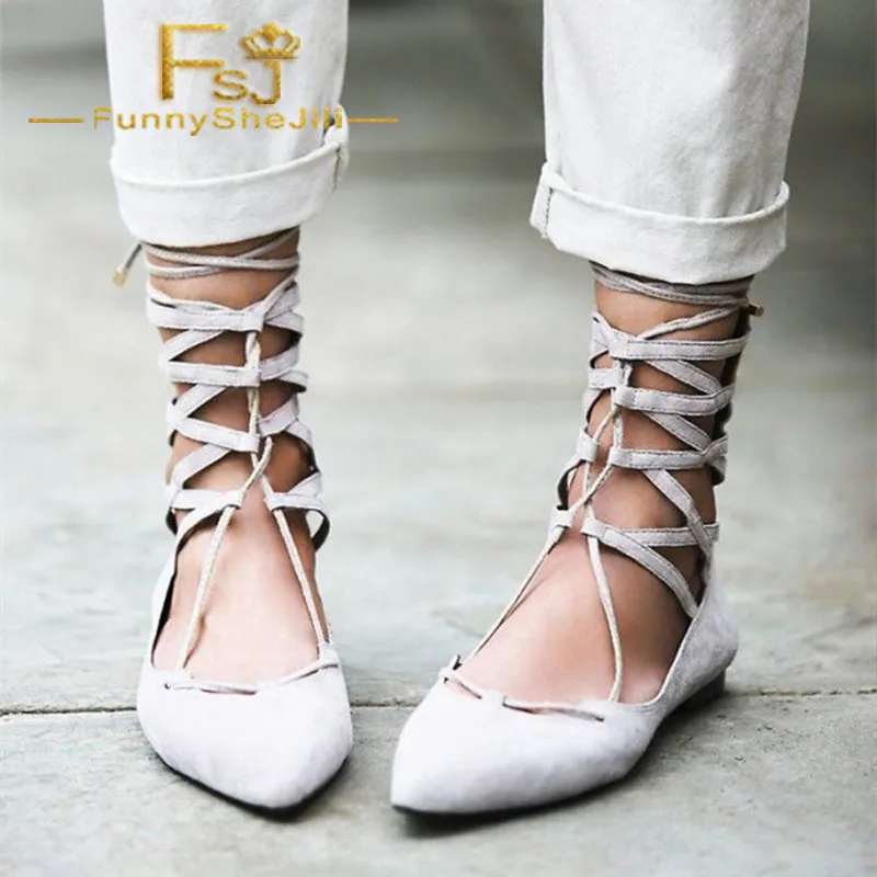 flat pointed strappy shoes