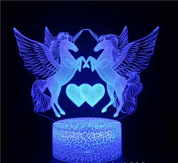 

Unicorn Series 3D Table Lamp LED Light Creative Gift Vision Stereo Colorful Night Light