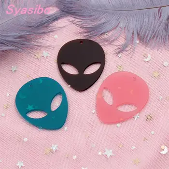 

50mm Acrylic Earrings Alien Earrings Turquoise Matt Clor Alien Party Ornaments Laser cutout 2"-AC1547