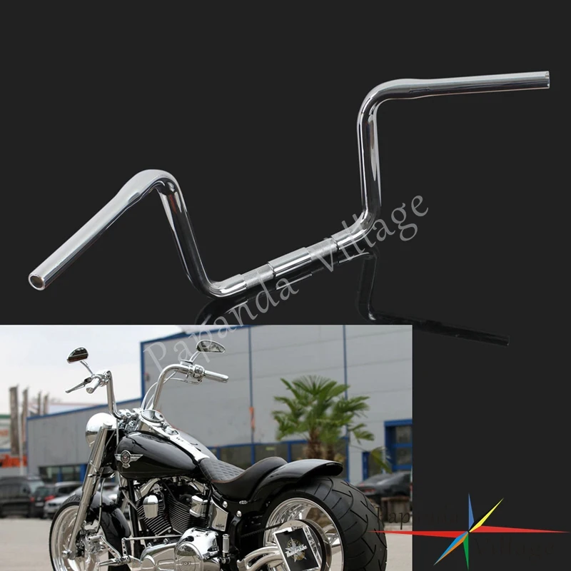 Motorcycle Chrome 1 1/4" Drag Bar 10" Rise Ape Hanger Handlebars For