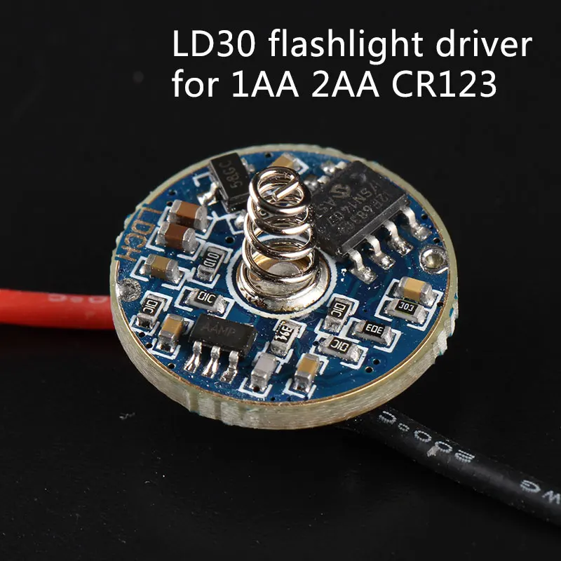 LD30 flashlight driver ,circuit board,for 1AA 2AA CR123,no PWMin
