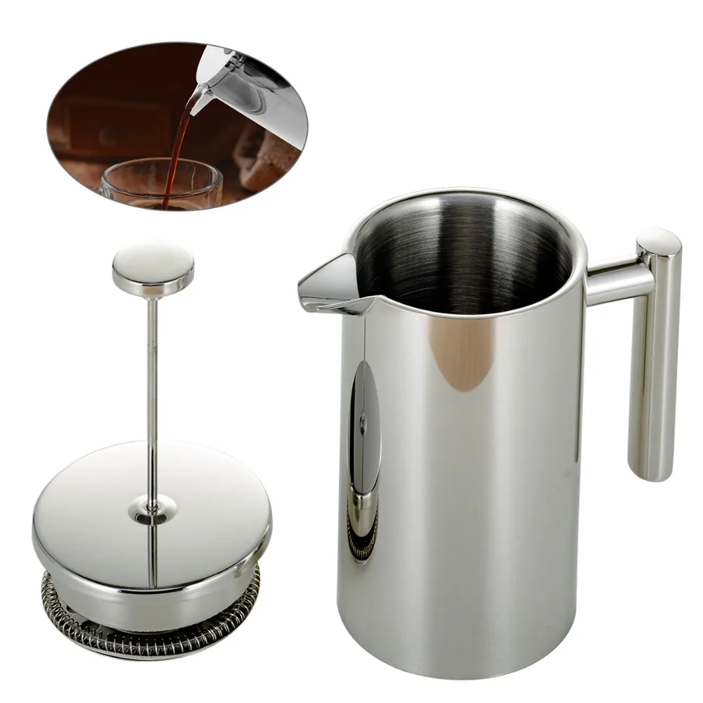 350ml/800ml/1000ml Stainless Steel French Press Coffee Maker Double