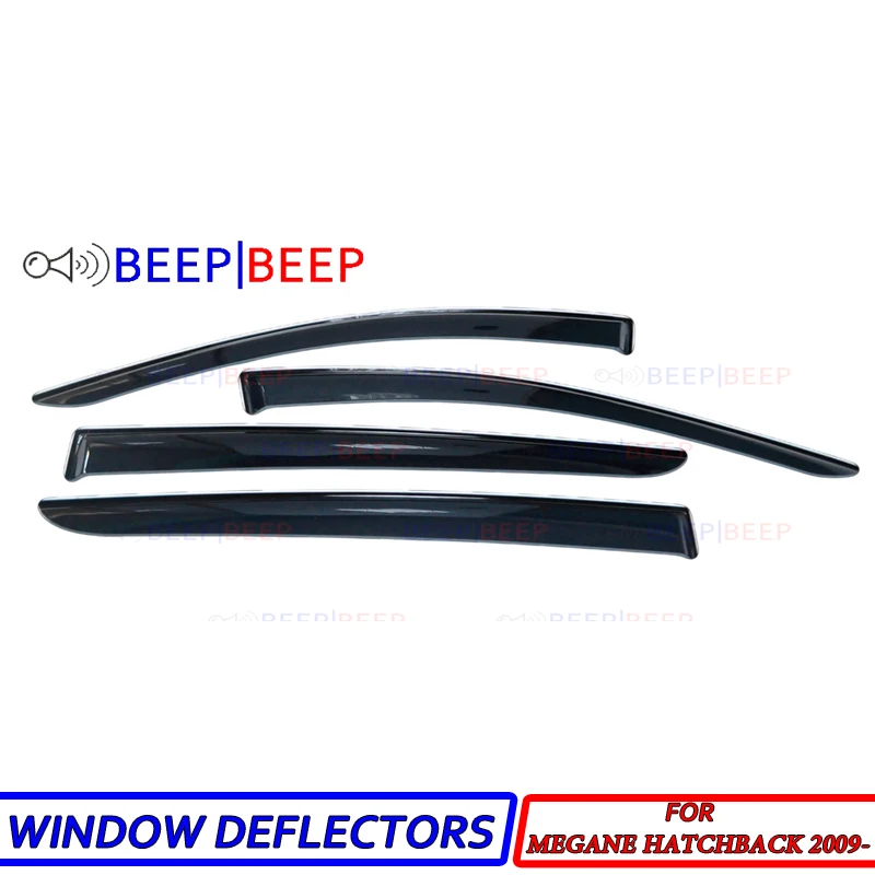 

For Renault Megane 2009- Hatchback car window deflectors deflector sun guard rain vent visor cover trim car styling accessories