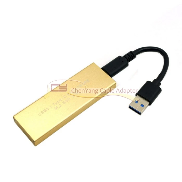 Chenyang золото USB-C USB 3,1 Тип C M.2 NGFF PCI-E 2 Lane SSD корпус для E431 E531 X240 Y410P Y510P