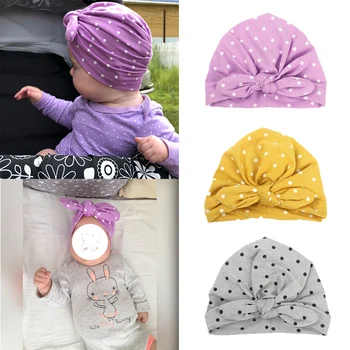 

Newborn Baby Turban Hat With Bowknot Beanies Baby Girls Cap For Toddler Princess Candy Colors Kids Girls Infant Accessories 1PC