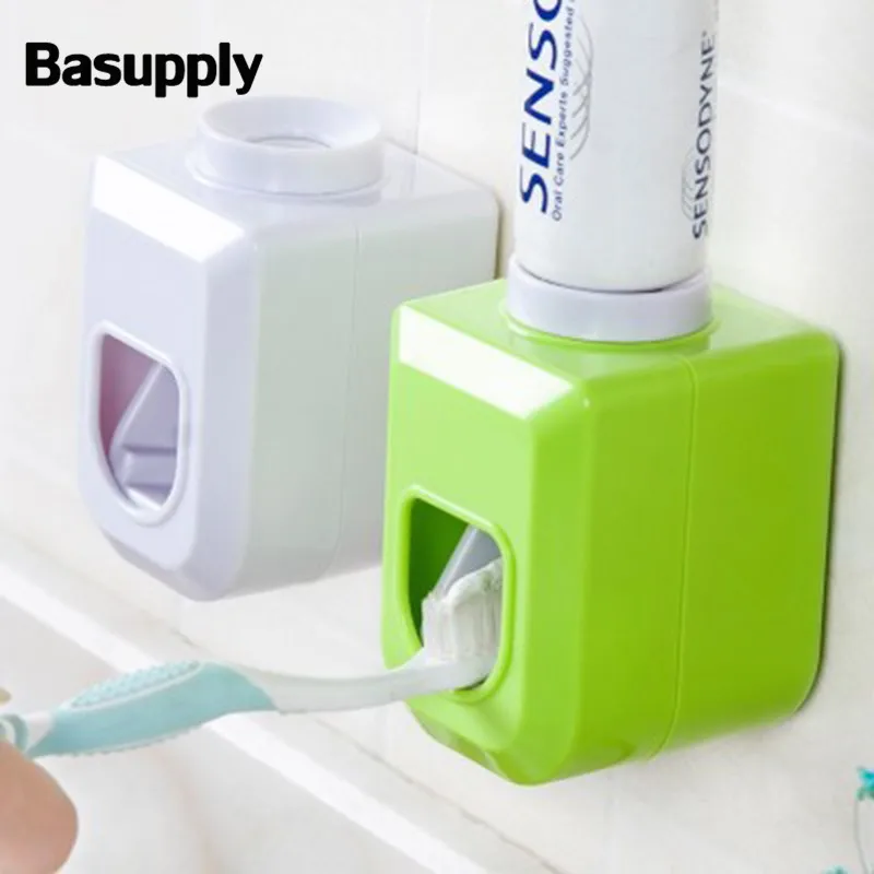 Basupply 1 шт. Новый Hands Free Автоматический Диспенсер для зубной пасты выжать настенное крепление аксессуары для ванной комнаты 4 цвета - изображение