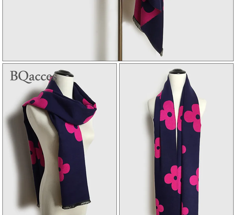 Новинка, женские кашемировые пашмины шарфы с цветочным принтом и кисточками, женский зимний плотный шерстяной шарф, брендовая шаль высокого качества