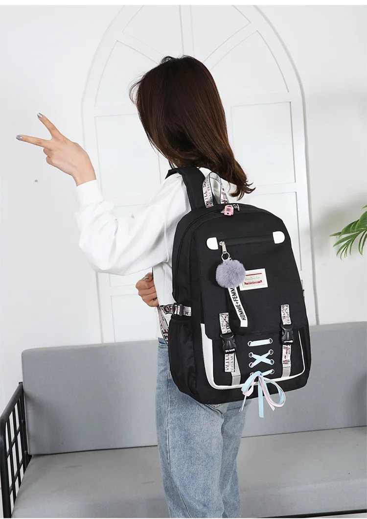 Backpacks School Bags For Teenagers Girls Student Women Larger Capacity Anti-theft USB Backpack Rucksack Female Travel Book Bags