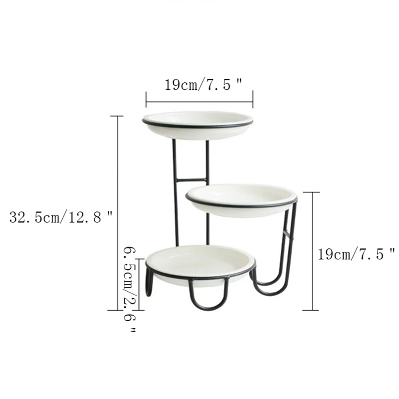 Европейский ретро керамический Железный трёхслойный торт стенд закуска лоток для романтического ужина при свечах тарелка дом, гостинная украшение - Цвет: White