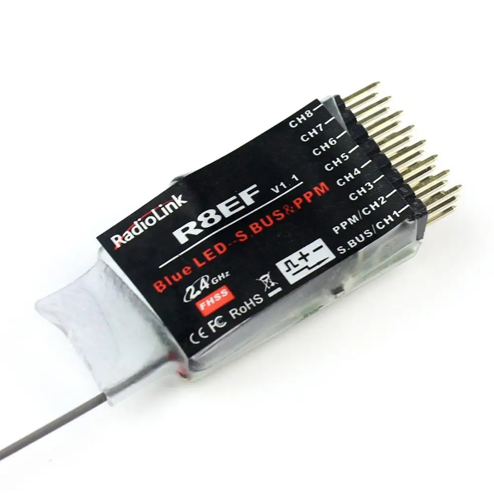 

for Radiolink R8EF 2.4G 8CH FHSS 8 Channels Receiver for T8FB Support S-BUS PPM PWM Signal Quadcopter Multicopter Airplane