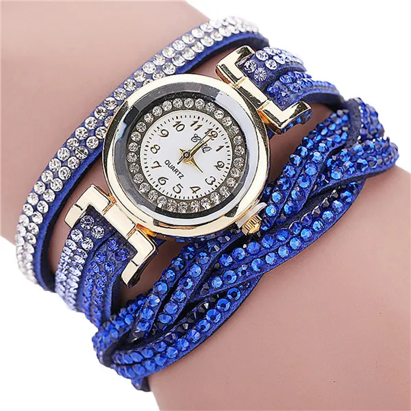 Relogio Feminino Saat женские часы модные повседневные аналоговые кварцевые Стразы Часы браслет часы женские часы reloj mujer - Цвет: Blue