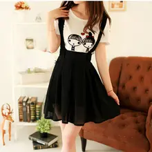 Летняя шифоновая юбка на бретелях для девочек, Женская плиссированная Расклешенная юбка в школьном стиле, розовые фиолетовые мини-юбки