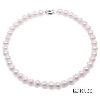 

Unique Pearls jewellery Store White Color Big Size AA 11-12MM Round Freshwater Pearl Necklace 45cm Silver Clasp