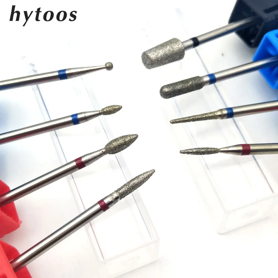 

HYTOOS 29 Types Diamond Nail Drill Bit 3/32" Rotary Manicure Cutters Bits For Cuticle Drill Accessories Nail Mill Tools
