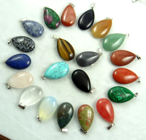 10 шт. подвеска тигровый глаз из натурального камня|jade drop|stone pendant charmrose quartz |