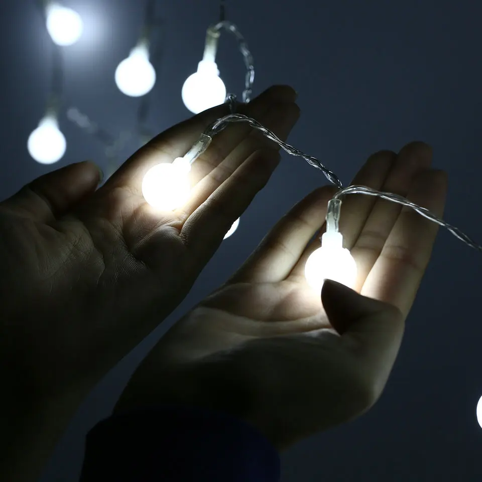 4m Christmas Lights Outdoor Led String Battery Operated Globe Fairy Christmas Lights Balls Indoor Tree Decorative Led Lights    