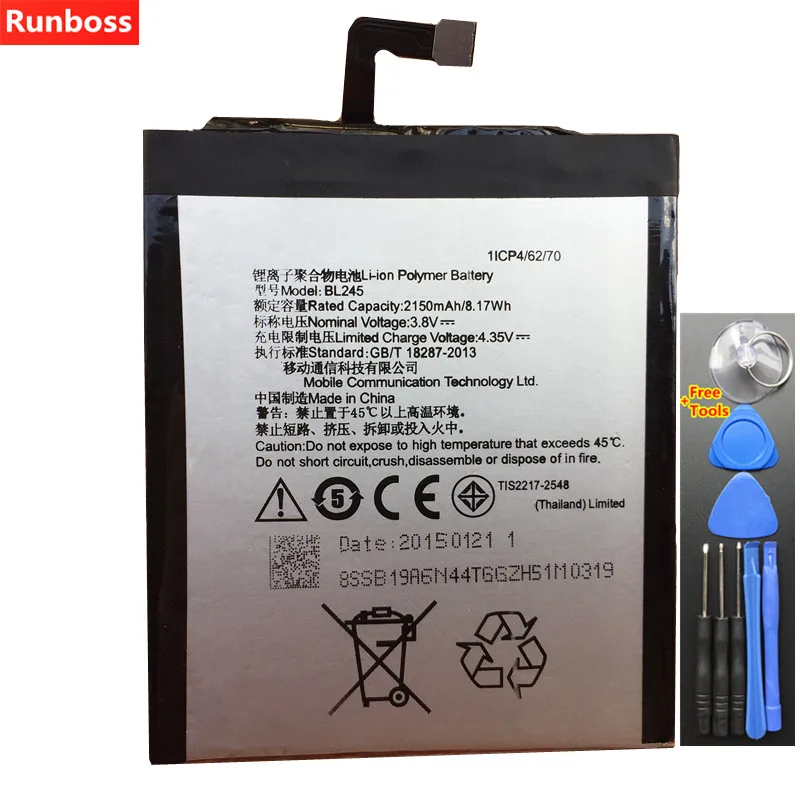 

100% Original High Quality BL245 Battery For Lenovo s60 S60W S60T S60A S60-a Phone Batteries 2150mAh + Tools