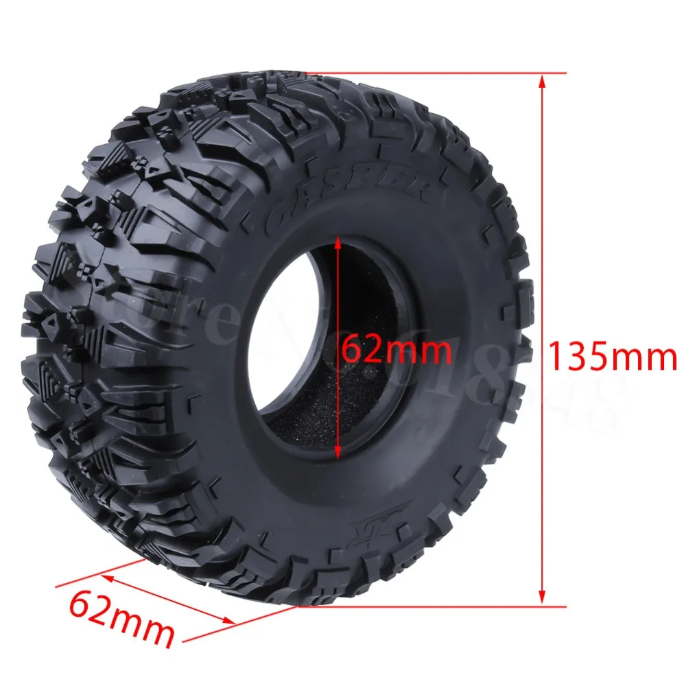 4 шт. резиновые шины 2 дюйма OD 135 мм с пеной для 1/10 RC Rock Crawler Axial SCX10 90047 D90 D110 TF2 Tamiya CC01