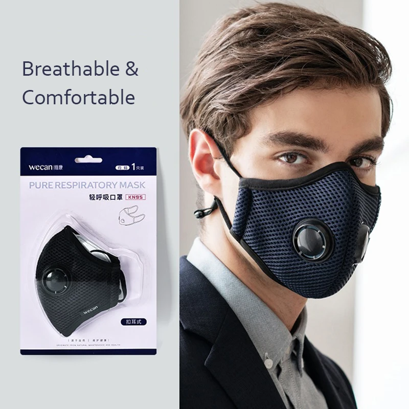 

Non-woven Comfort Valved PM2.5 Anti Haze Air Filter Mask Breath Valve Anti-dust Mouth Activated Carbon Filter Respirator