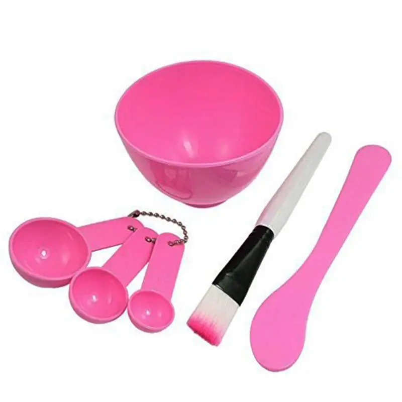 

Facemask Bowl Spoon Stick Brush 4 in 1 Facial Mask Mixing Tool Set