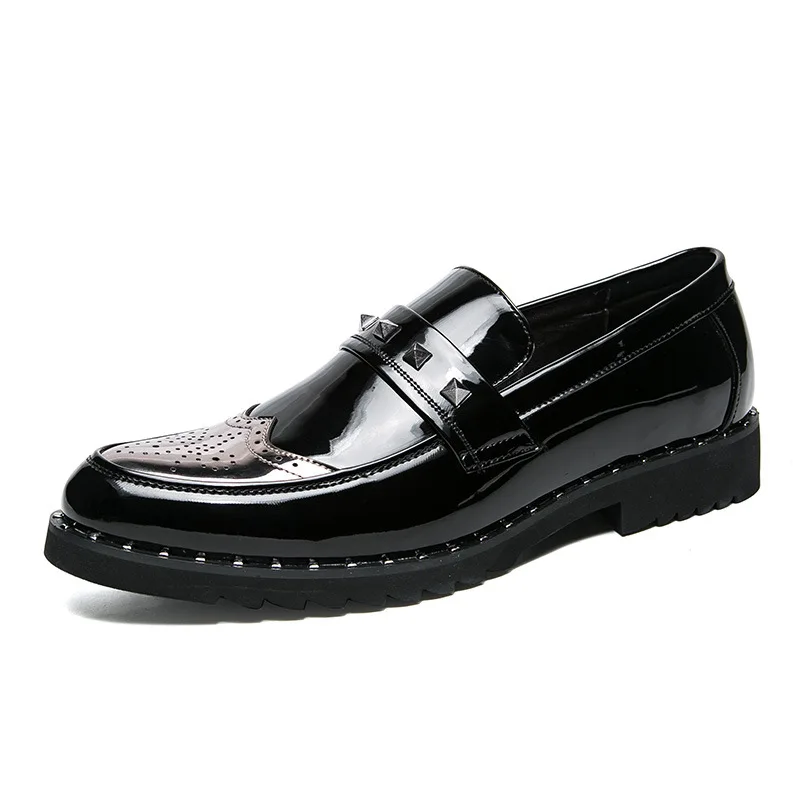 Casamento c2silver Mens c3gold Rebite Sapatos c3black Partido c1silver Dos Moda Rock Para C1balck Formal c1gold c3silver Do Punk Vestido c2gold c2black Brogue Microfibra 2018 Novos De Couro Homens Apartamentos fSqnZxwTnE