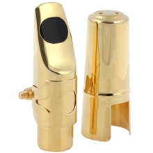 SLADE латунь E-flat сопрано саксофон мундштук крышка Лигатура позолоченный 7# хороший звук