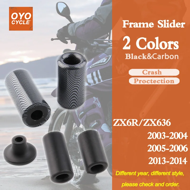 

For Kawasaki Ninja ZX6R ZX-6RR ZX636 ZX 6R Motorcycle Frame Slider Crash Pad Falling Protection 2003 2004 2005 2006 2013 2014